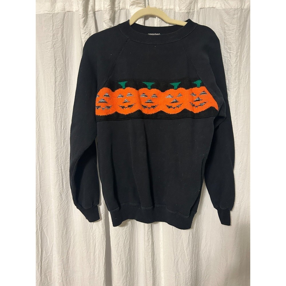Vintage Hanes Halloween Embroidered Crewneck Sweatshirt Made USA X-Large XL